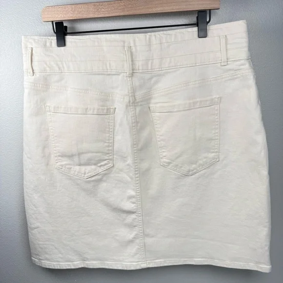 Ann Taylor Cream Cotton Blend Jean Skirt Women’s Size 14 - Picture 3 of 9